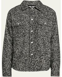 FRAME - Tweed Textured Overshirt - Lyst