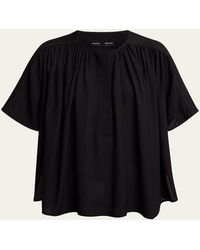 Proenza Schouler - Claire Shirred Viscose Georgette Top - Lyst