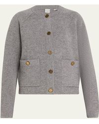 TOTEME - Cashmere-Wool Hammered Button Cardigan - Lyst