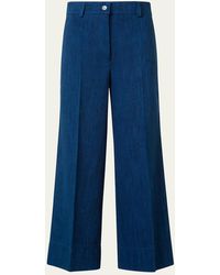 Akris Punto - Signature Dot Application Denim Wide Leg Pants - Lyst
