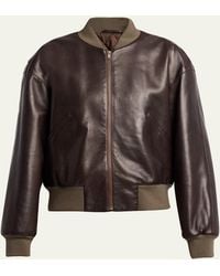 The Row - Morisel Leather Bomber Jacket - Lyst