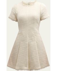 Cinq À Sept - Nova Cotton Boucle Pleated Mini Dress - Lyst