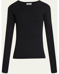 ÉTERNE - Long-sleeve Fitted Crewneck Top - Lyst