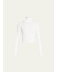 ÉTERNE - Cropped Fitted Turtleneck Top - Lyst