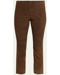 Vince - Stretch-Suede Split Hem Crop Pants - Lyst