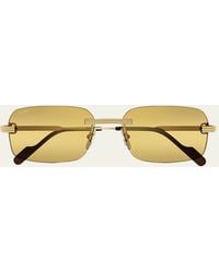 Cartier - Ct0271sm Rimless Rectangle Sunglasses - Lyst