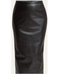 Givenchy - Leather Godet-Back Midi Pencil Skirt - Lyst