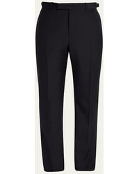 McQueen - Waist-Tab Straight Fit Flat-Front Trousers - Lyst