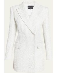Giorgio Armani - Broderie Cordonnet Lace Tailored Jacket - Lyst