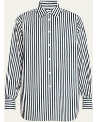 FRAME - Oversized Stripe Pocket Shirt - Lyst
