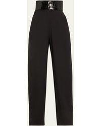 Alaïa - High-rise Belted Trousers - Lyst
