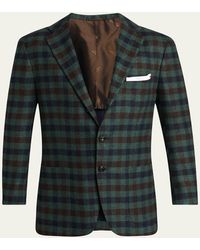 Kiton - Cashmere And Silk Check Single-Breasted Sport Coat - Lyst