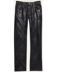 Helmut Lang - Low-rise Metallic Foil Denim Relaxed-leg Jeans - Lyst