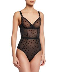 Stella McCartney Betty Twinkling Semisheer Bodysuit - Black