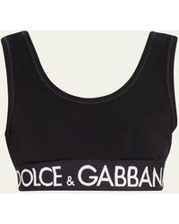 Dolce & Gabbana - Branded Elastic Sports Bra - Lyst
