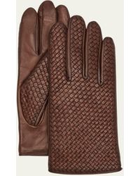 Agnelle - Woven Patina Leather Gloves - Lyst