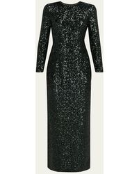Michael Kors - Stretch Sequined Long-Sleeve Gown - Lyst