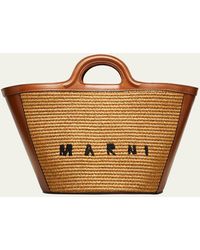 Marni - Tropicalia Straw & Leather Summer Tote Bag - Lyst