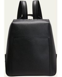 Valextra - V-compact V-line Pebble Leather Backpack - Lyst