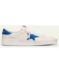 Golden Goose - Stardan Leather And Mesh Low-Top Sneakers - Lyst