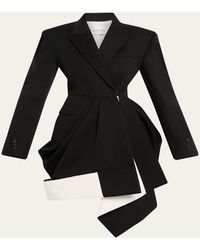 Givenchy - Draped Grain De Poudre Double-Breasted Jacket - Lyst