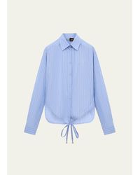Loewe - X Paula's Ibiza Striped Cotton Button-Down Wrap Shirt - Lyst