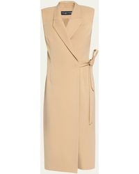 Sergio Hudson - Blazer-style Wrap Dress With Tie Belt - Lyst