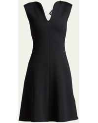 Giorgio Armani - Mixed Wool Viscose Double Jersey Dress - Lyst