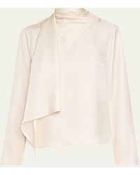 Loulou de Saison - Gala Silk Scarf-Neck Blouse - Lyst