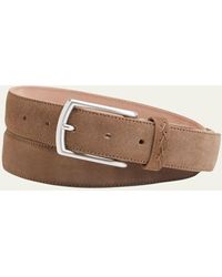 Zegna - Triple Stitch Leather Belt - Lyst