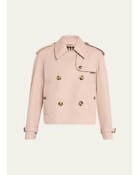 Burberry - Haltye Cropped Gabardine Trench Jacket - Lyst