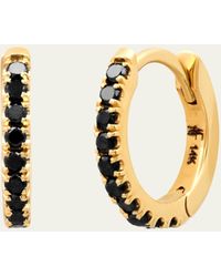 Andrea Fohrman - 14k Yellow Gold Black Diamond Pave Huggie Earrings - Lyst
