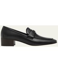 Bougeotte - Leather Medallion Heeled Loafers - Lyst