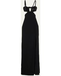 Elie Saab - Long Embellished Cutout Crepe Dress - Lyst