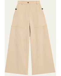 Adam Lippes - Jasper Wide Leg Twill Pants - Lyst