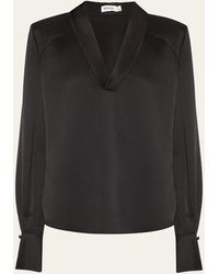 Jonathan Simkhai - Maisey V-neck Satin Blouse - Lyst