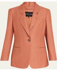Giorgio Armani - Silk-Wool Single-Breasted Blazer Jacket - Lyst