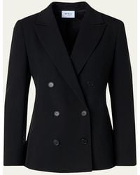 Akris Punto - Wool Tricotine Double-Breasted Jacket - Lyst
