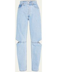 Still Here - Cowgirl Straight Cut-out Knee Jeans - Lyst