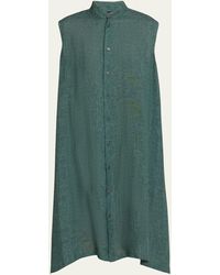 Eskandar - A-line Collarless Sleeveless Shirt Dress - Lyst