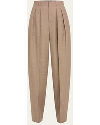 Saint Laurent - High-Rise Pleated Tapered-Leg Trousers - Lyst