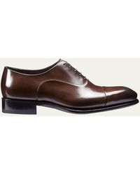 Santoni - Isaac Cap-toe Leather Oxford Shoes - Lyst