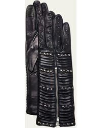 Agnelle - Flat Studded Leather Gloves - Lyst