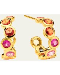 Ippolita - 18k Starlet Huggie Earrings With Rainbow Sapphires - Lyst