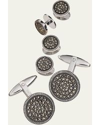 Jan Leslie - Round Marcasite Cuff Link And Stud Set - Lyst