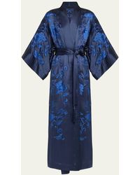 Natori - Malaga Floral-embroidered Kimono-sleeve Robe - Lyst