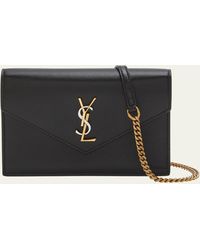 Saint Laurent - Ysl Monogram Wallet On Chain In Smooth Leather - Lyst