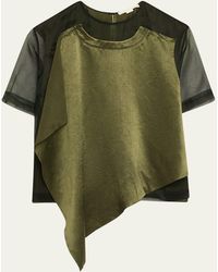Jason Wu - Organza And Crinkled Satin T-Shirt - Lyst