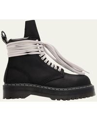 Rick Owens - X Dr. Martens Quad Sole Steel Toe Leather Ankle Boots - Lyst