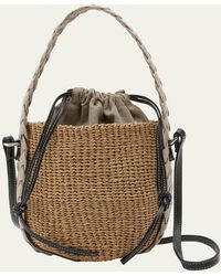 Chloé - Woody Braided Straw Basket Bucket Bag - Lyst